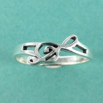 R 054285 Sideways Music Note Ring - Size 6