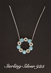 CZ Pendant & Necklace Rhodium - Circle Evil Eye 20mm 17