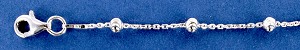 Moon Cut Round Station 003 (3 mm) Rhodium 20"