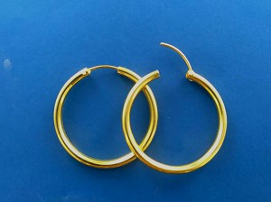 Hoop Earrings GD (Gold Plated) 3mm (120 E) - 35mm