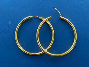 Hoop Earrings GD (Gold Plated) 3mm (120 E) - 50mm